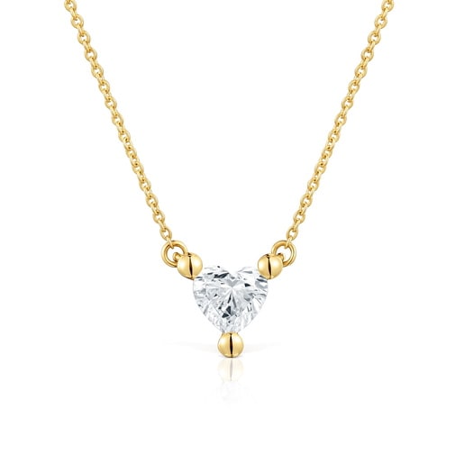 Short gold Necklace with laboratory-grown diamond Garden Of Love LGD