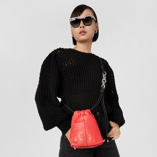 Mini bolso coral de piel TOUS Cloud