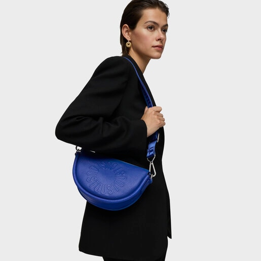 Medium electric blue leather Crossbody bag TOUS Miranda