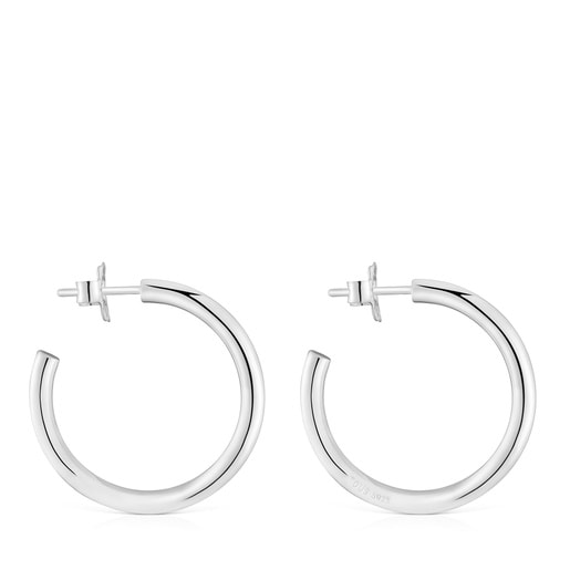 Long 24 mm silver Hoop earrings TOUS Basics