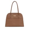 Brown Leather T Script City bag