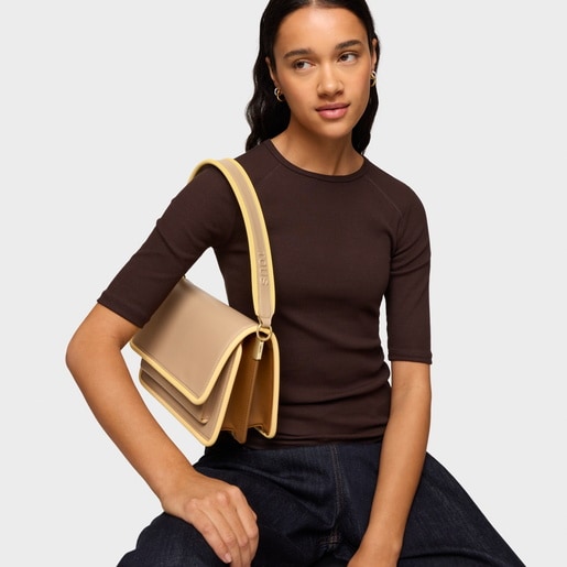 Medium sand-colored Crossbody bag TOUS Audree Pipings
