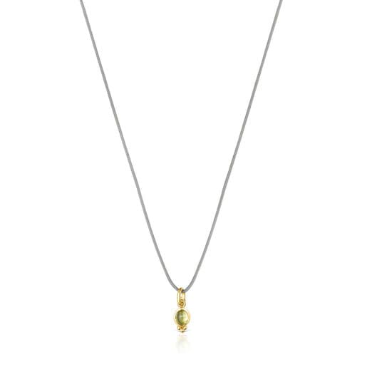 Magic Nature Necklace with peridot and gray cord | TOUS