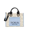 Borsa shopping Amaya Kaos Icon media beige e blu