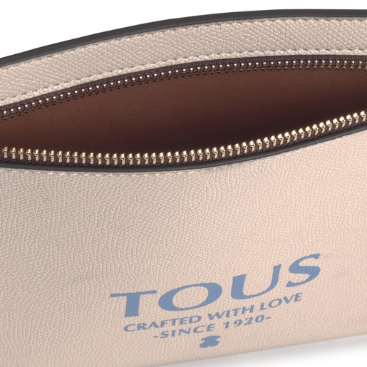 Бежевая и коричневая сумочка-clutch TOUS Essential