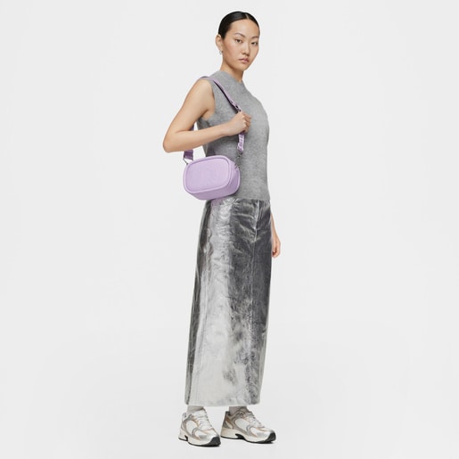 Lilac-colored leather Crossbody Reporter bag TOUS Miranda