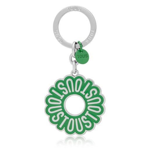 Zelený Kroužek na klíče TOUS Circle Logo
