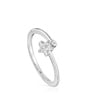Anell petit estel d'or blanc amb diamants TOUS Grain