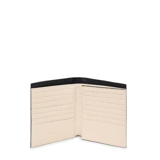 Кожаный кошелек TOUS Empire в черном и сиреневом цветах малого размера