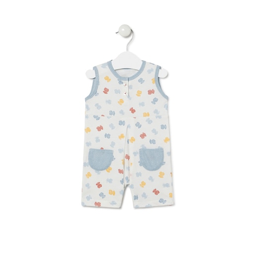 Babygrow s/m curto Art Azul Celeste