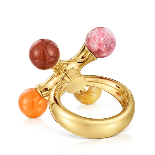 18kt gold plating over silver Ring with gemstones TOUS X LEA COLOMBO