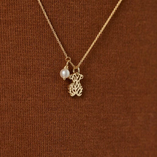 Gold Oceaan Necklace with pearl