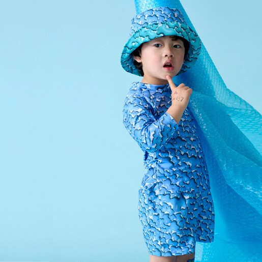 Long-sleeved beach t-shirt in Puff blue