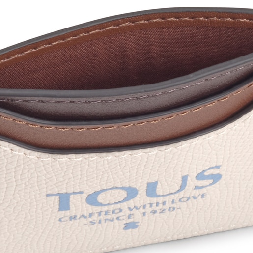 נרתיק לכרטיסים שטוח אסנשיול בבז' וחום