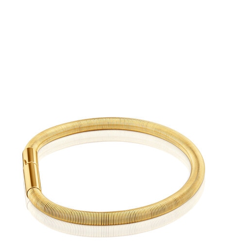 Mesh Tube gold colored IP steel Bracelet 17.5 cm