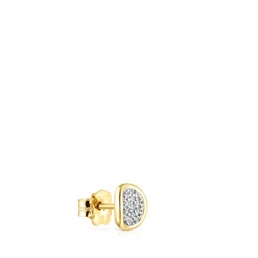 TOUS Hav oval earrings in gold with diamonds | TOUS