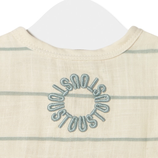 Vestido a rayas de niña Classic bruma