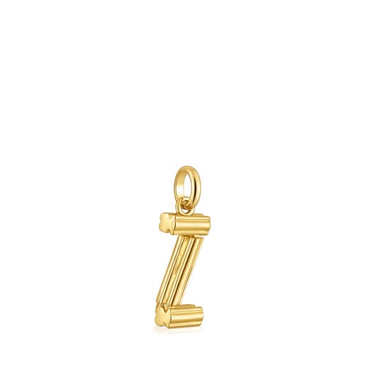 Pendentif lettre Z en argent plaqué or 18 ct moyen TOUS Alphabet