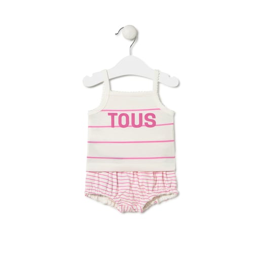 Conjunto de bebé niña de tirantes Vibrant rosa