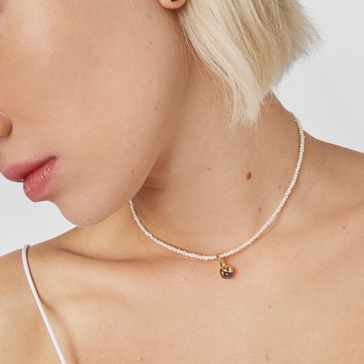 תליון Virtual Garden מוורמיל כסף בשילוב אבני אחלמה וכרום דיופסיד