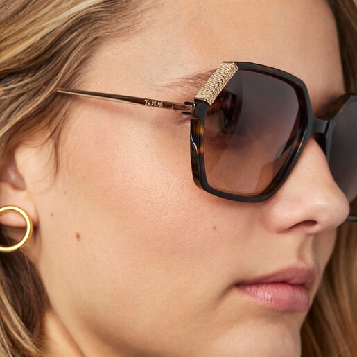 Square Bear Havana sunglasses in black
