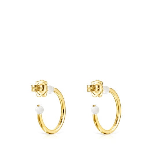 Kleine Ohrringe Batala aus Vermeil-Gold mit Perle