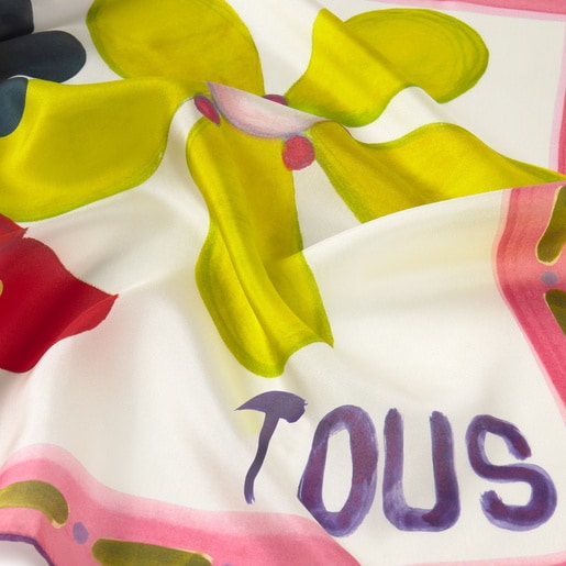 Small pink square Scarf TOUS Summer Daisies