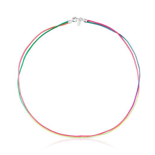 Nylon double necklace with silver TOUS Pride