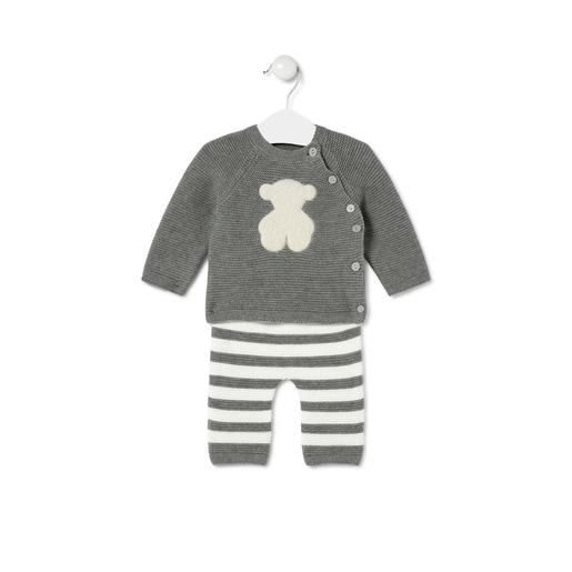 Newborn baby set in Tricot grey