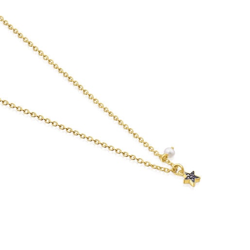 Silver vermeil TOUS New Motif Necklace with sapphire star