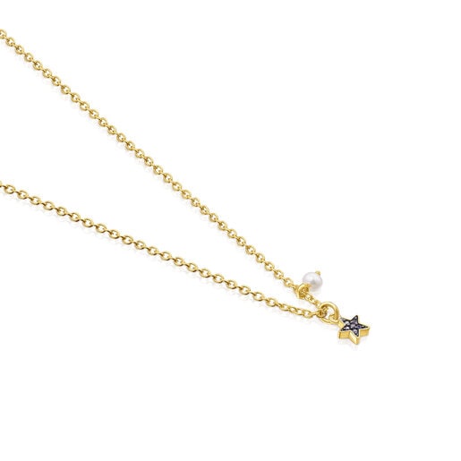 عقد New Motif من فيرميل الفضة المُزيّن بنجمة من الياقوت من TOUS