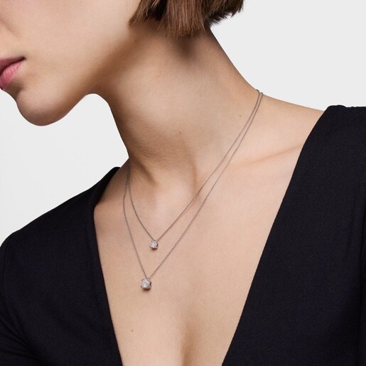 שרשרת קולר מפלטינה בשילוב יהלום מעבדה 1.00 קראט בחיתוך עגול TOUS Essentials LGD