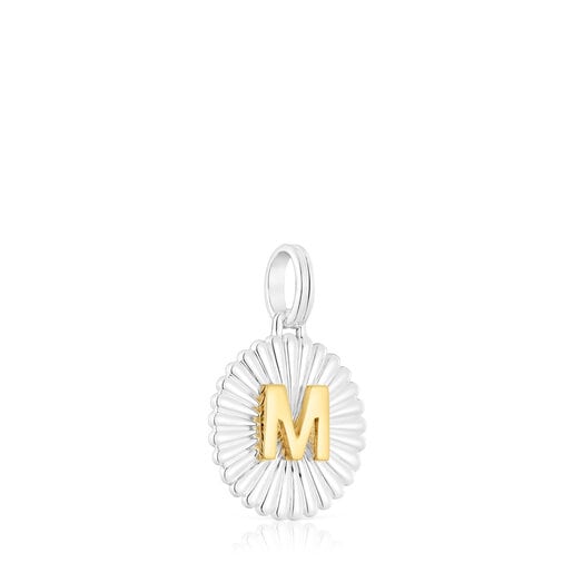 Silver and silver vermeil TOUS Alphabet letter M medallion Pendant