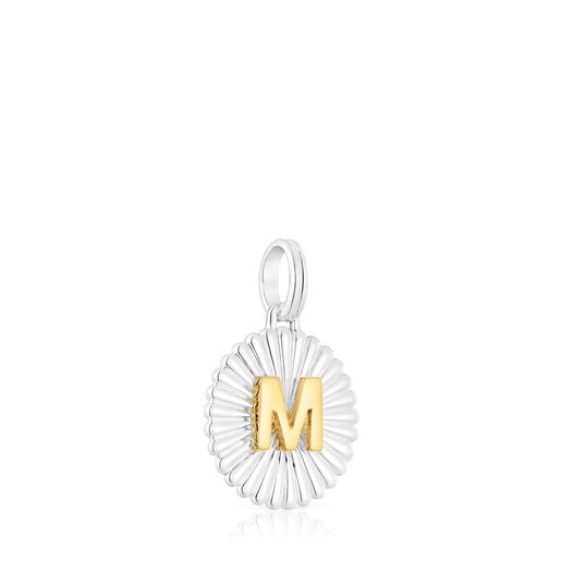 Pendentif médaille lettre M TOUS Alphabet argent et argent vermeil