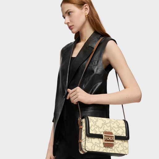Medium Kaos Icon Multi Beige - Black Shoulder Bag