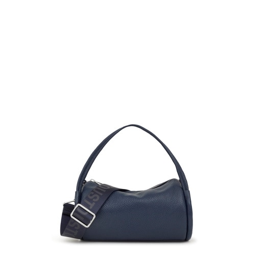 Small navy blue leather Duffel bag TOUS Miranda