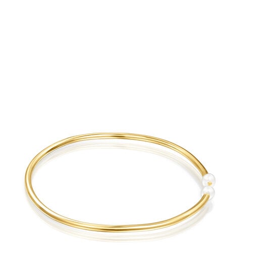 Pulsera con baño de oro 18 kt sobre plata y perla Batala