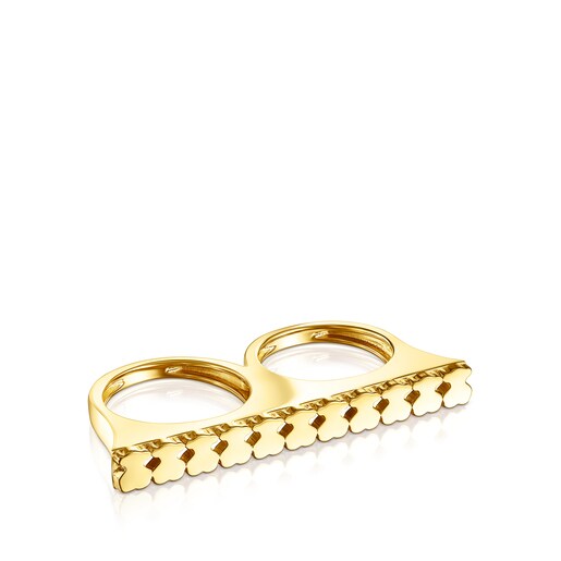 Silver Vermeil Straight double Ring