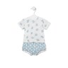 Bear T-shirt and nappy cover briefs outfit in Blue