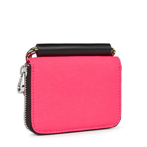 Monedero mediano rosa fluorescente TOUS Empire Cotton