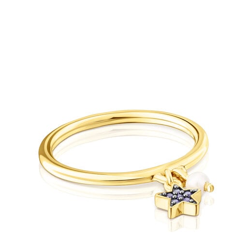 Silver vermeil TOUS New Motif Ring with sapphire star | TOUS