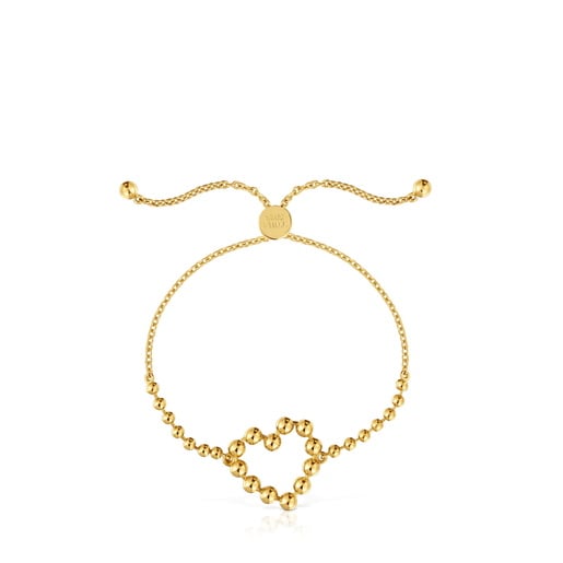 Bracciale a catena con cuore in argento placcato oro 18 kt Sugar Party