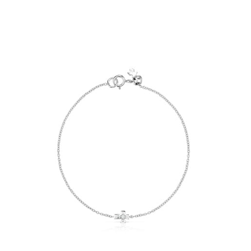 Bracciale Les Classiques con croce in oro bianco e diamanti