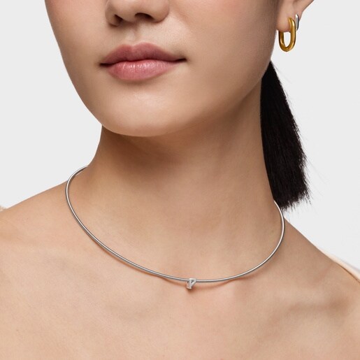 7 mm silver letter P Charm TOUS Mesh Tube