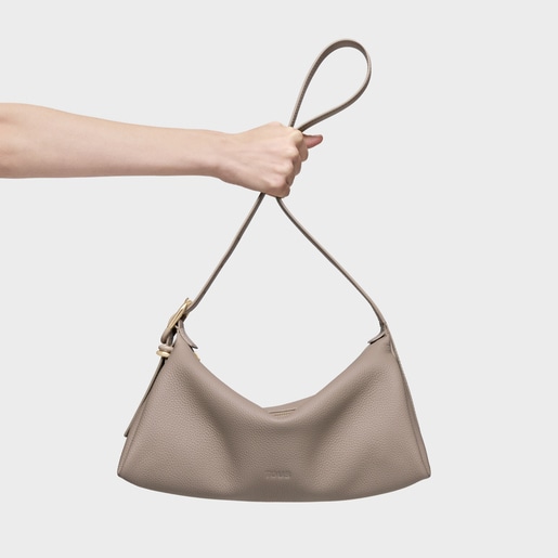 Taupe leather Crossbody bag TOUS Fold
