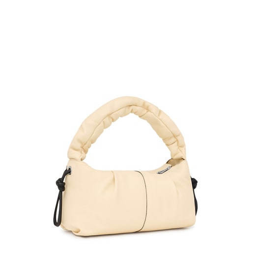 ベージュのレザー製ミディアムワンショルダーバッグ TOUS Soft