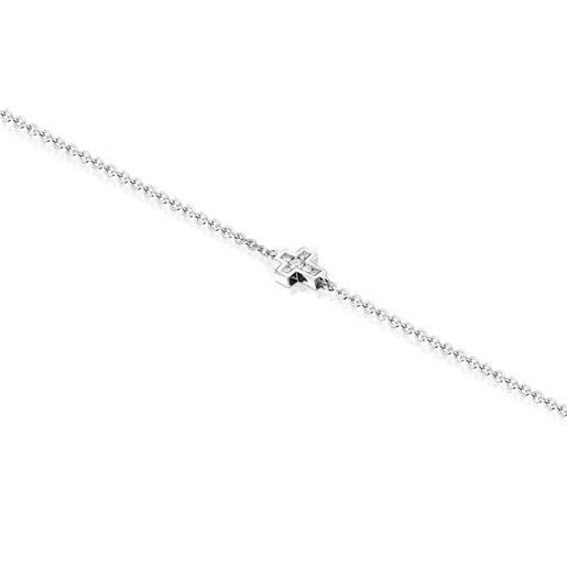 White Gold and Diamonds Les Classiques cross Bracelet