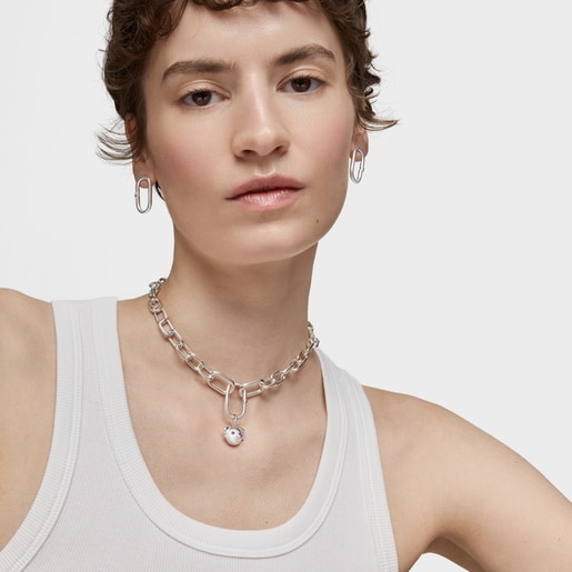 Silver dog Pendant with amethyst Medallions