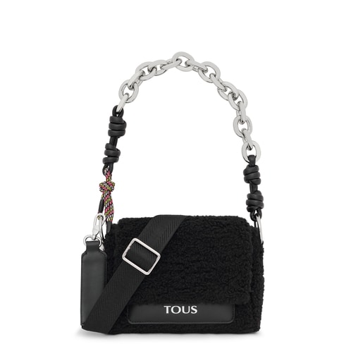 Small black TOUS Empire Fur Crossbody bag