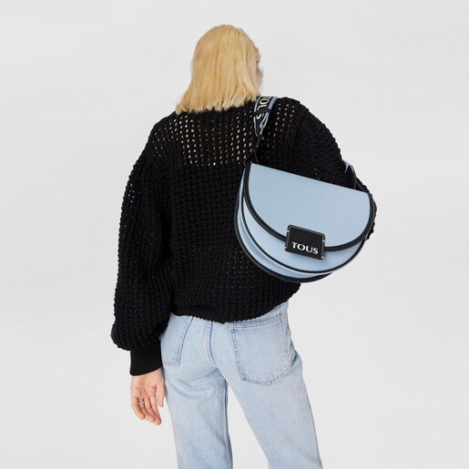 תיק צד TOUS Half-Moon בינוני בצבע כחול